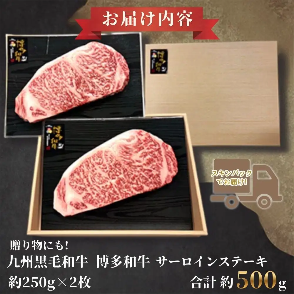 A4ランク博多和牛サーロインステーキ500g(250g×2枚)(スキンパック)[H0198]