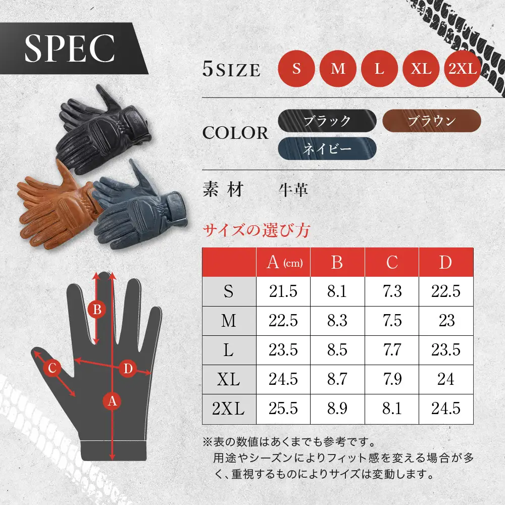 レザーツーリンググローブ ネイビー S 手袋 京都 デグナー [TG-53]