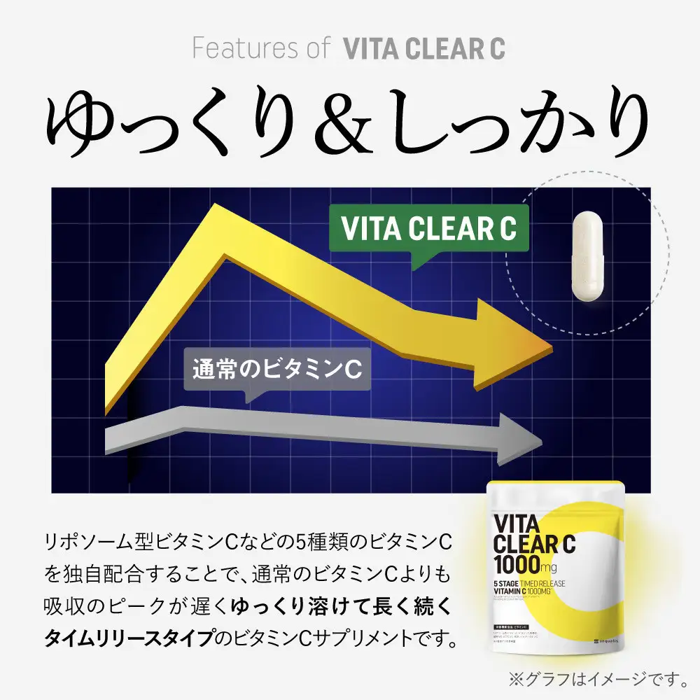 ビタミンCサプリメント ビタクリアC リポソームビタミンC配合 ビタミンC1,000mg 1袋（30日分）