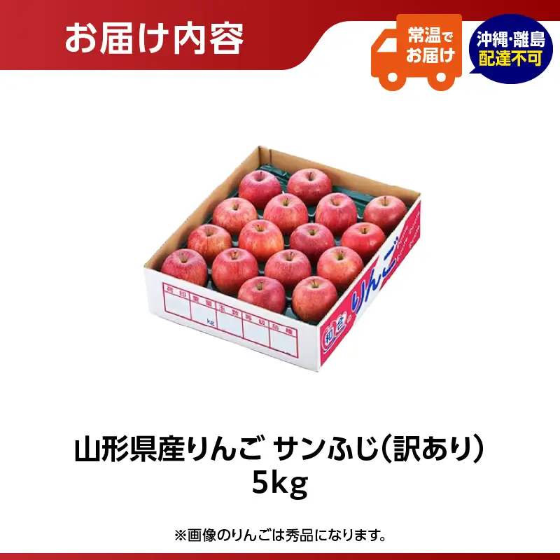 山形県産りんご 訳あり サンふじ 約5kg【2026年11月中旬頃～発送予定】 063-024