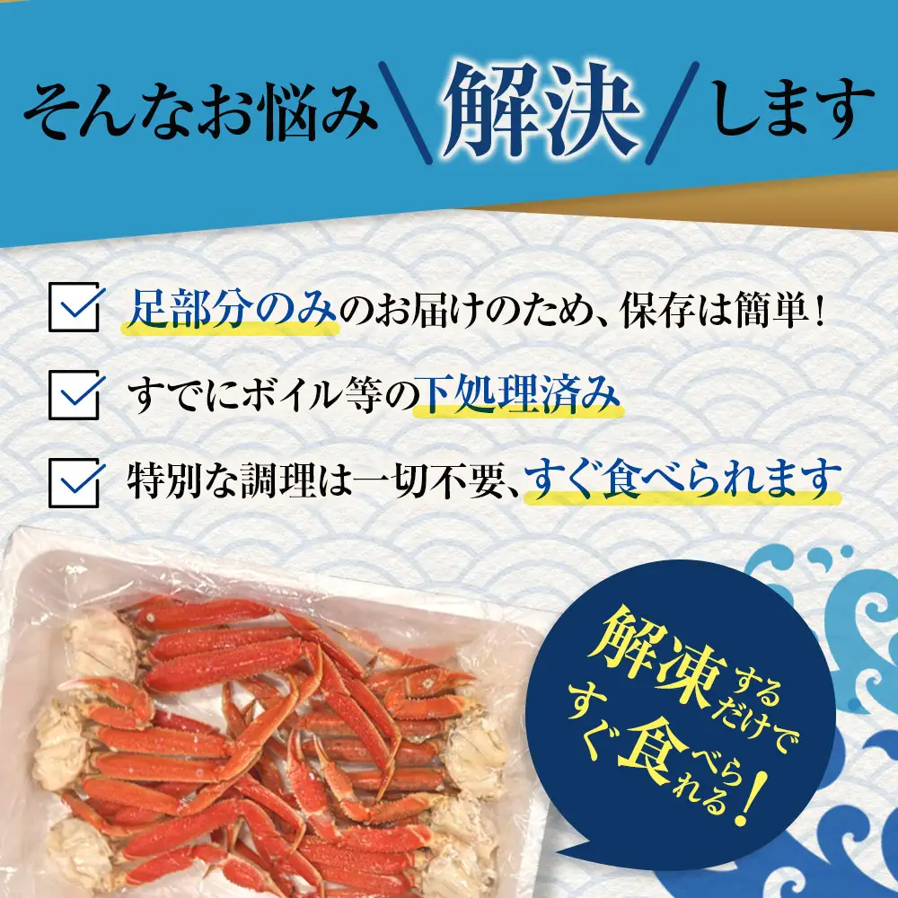 「訳あり」オオズワイガニボイル脚（肩付き）1kg