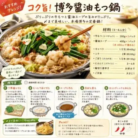 訳あり!博多醤油もつ鍋　20人前セット 合計4.8kg(水巻町)【配送不可地域：離島】【1767691】
