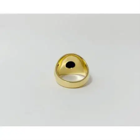 アクセサリー 指輪 (鋳造)K18YG オニキス サイズ15号【配送不可地域：沖縄県】【1769177】