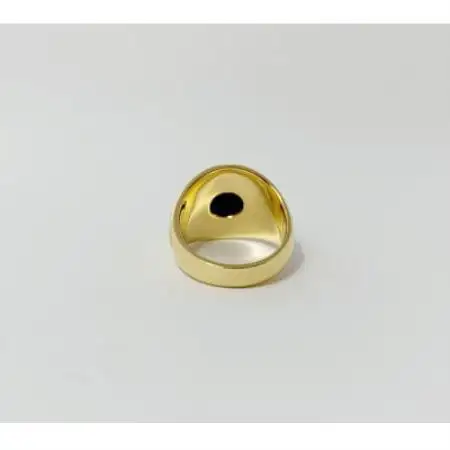 アクセサリー 指輪 (鋳造)K18YG オニキス サイズ 25号【配送不可地域：沖縄県】【1769362】
