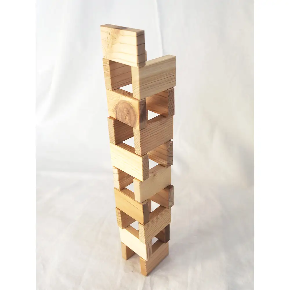 TSUMU：WOOD 【青】 ／ つみき 積み木 木のおもちゃ 木製 知育玩具 知育おもちゃ つみき50個 ドミノ 国産 無塗装 無塗料 持ち運びおもちゃ No.544-02