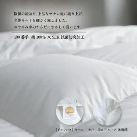 【富士新幸謹製】DOWNPASS 羽毛本掛けふとん・クイーン|ハンガリーホワイトグースダウン 93%【配送不可地域：離島】【1786510】