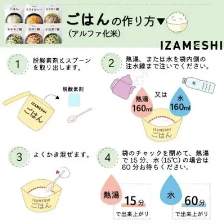 長期保存食「IZAMESHI(イザメシ)」小松菜ご飯 48個セット(1ケース)5年保存 アルファ化米【1740982】