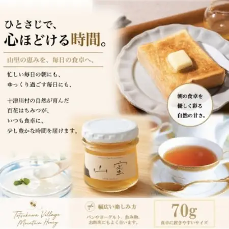 【非加熱】山蜜(奈良県十津川村産)百花はちみつ 70g【1784869】