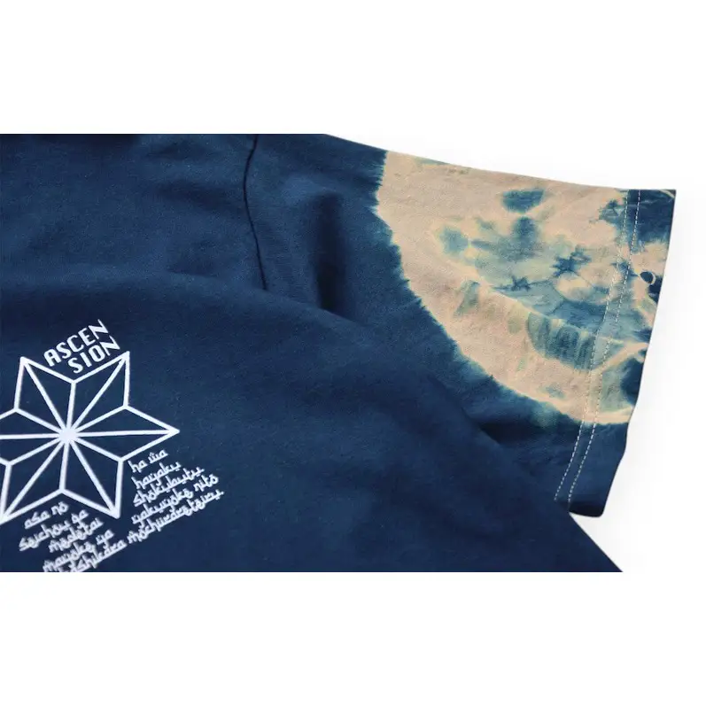濃紺藍染めTシャツ（ワイドシルエット） U  ASCENSION  黒部の名水染め　Tシャツ ファッション 服 男性 メンズ 女性 レディース 藍染め 藍染 染物 Sサイズ