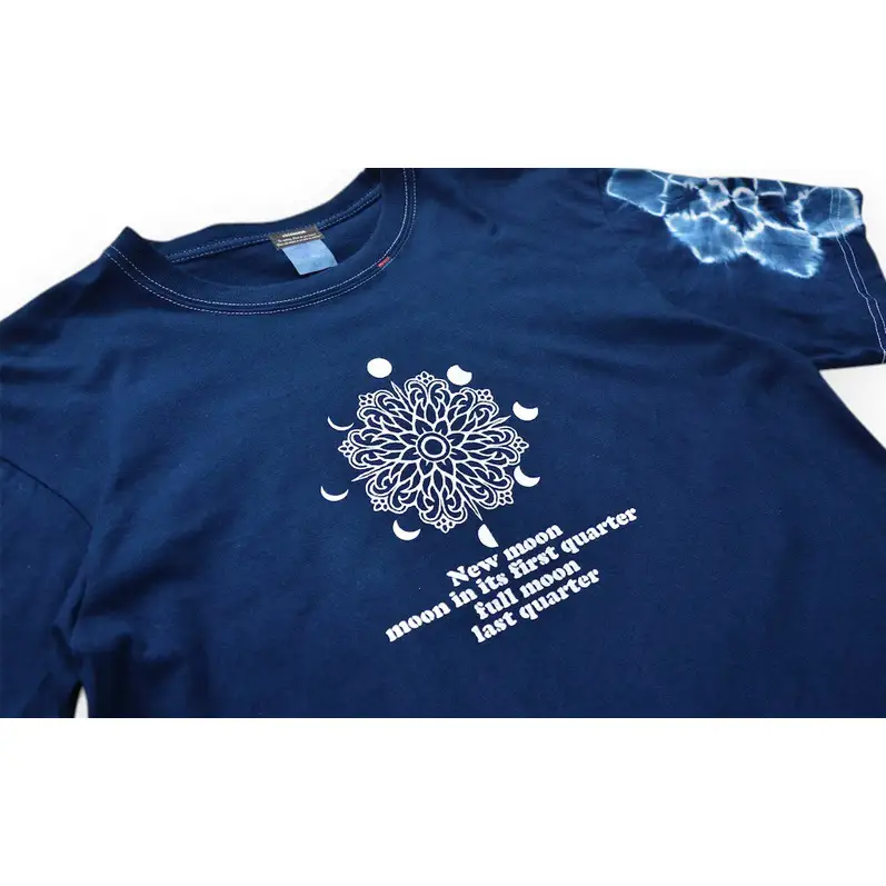 濃紺藍染めTシャツ V  ASCENSION  黒部の名水染め　Tシャツ ファッション 服 男性 メンズ 女性 レディース 藍染め 藍染 染物 XXLサイズ