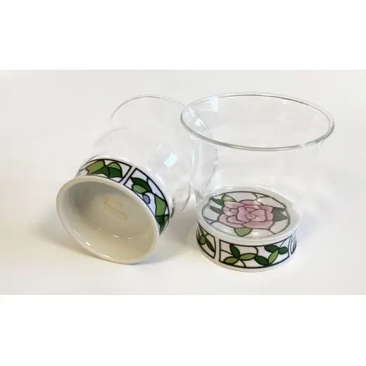 有田焼ペアロックグラス（ビートロ葡萄&ビートロバラ）【東洋セラミックス】グラス ワイン コップ 酒 酒器 ウイスキー 日本酒 おしゃれ  食器 セット 調理器具 ギフト 薔薇 バラ 葡萄 ぶどう ギフト ペア プレゼント au058