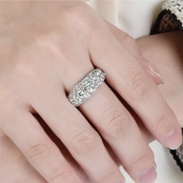 Pt950 ダイヤモンド パヴェリング 3ct /b0395da