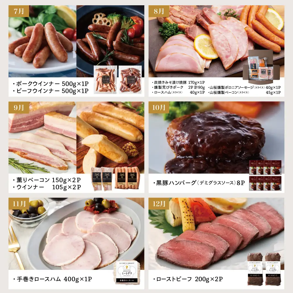 ［定期便 全12回］ハム・ソーセージ＆お肉のお惣菜 定期便〈マイスター山野井〉 ハンバーグ 焼豚 ウインナー セット