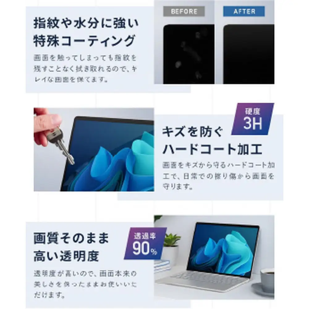 【堺市企画】surface 日本製保護フィルム アンチグレア ブルーライトカット 13inch HOGOTECH