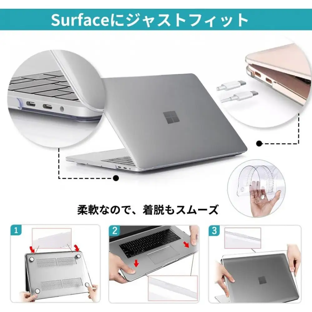 【堺市企画】surface カバー 13inch クリア HOGOTECH