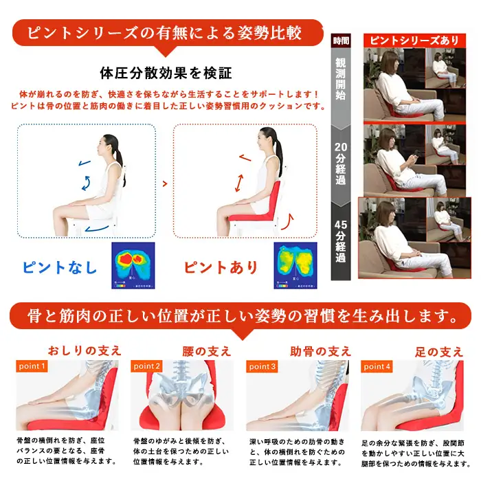 姿勢を整えるクッションpinto beauty(ブラウン) 座椅子 座布団 骨盤矯正 疲労 腰痛 肩こり 猫背 デスクワーク 在宅【m44-06-A】【ピーエーエス】