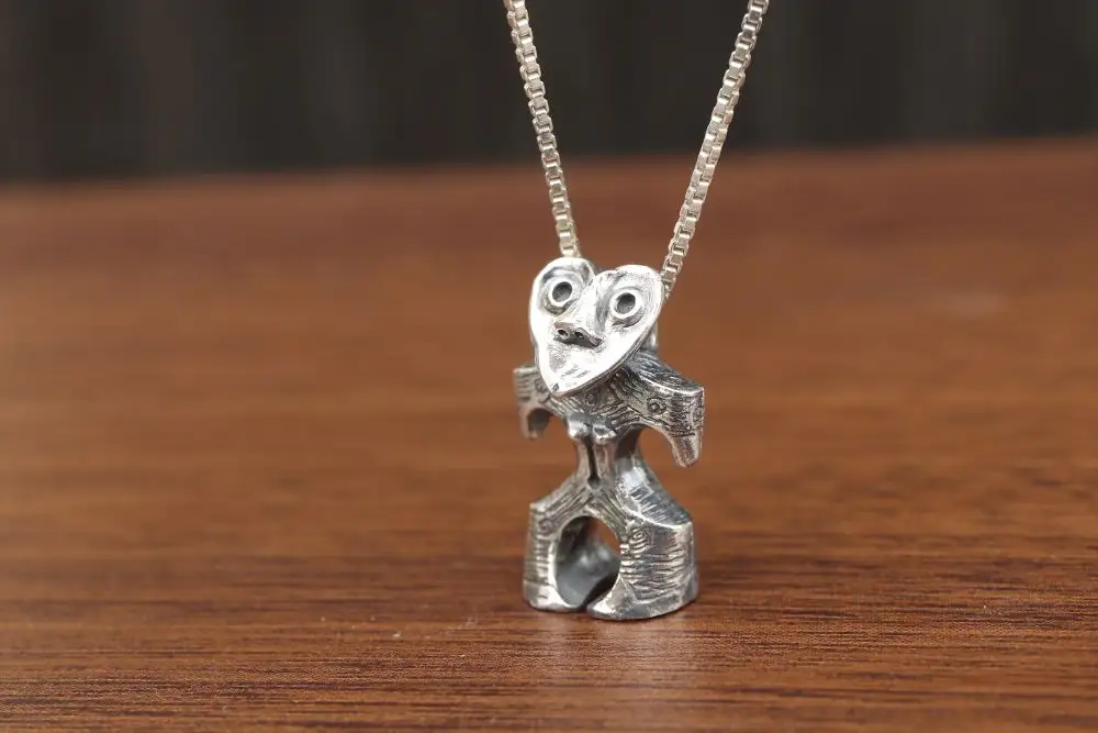 　【縄文アクセサリーDo_goods】 SILVER925 豆ハート形土偶のネックレス　700-108  [5839-2359]