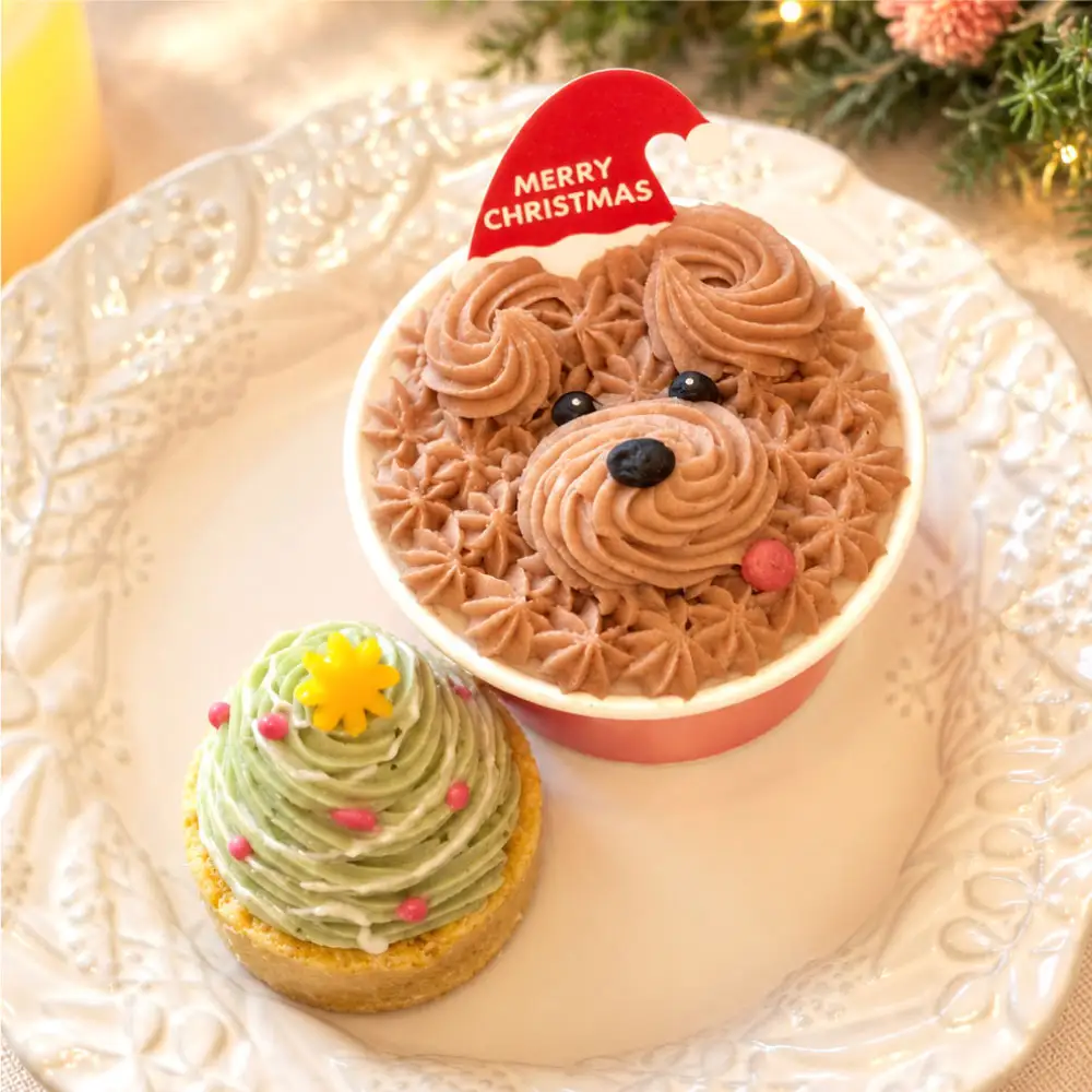 わんちゃん用 クリスマスケーキ2種＆おせち1段セット 犬 ドッグ ドッグフード ペットフード 手作り クリスマスツリータルト メリーわんこカップケーキ お菓子 スイーツ ケーキ タルト 食べ比べ 詰め合わせ 冷凍 【 2026年11月下旬から12月上旬迄発送予定 】