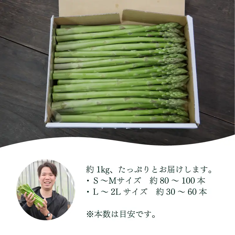 【先行予約】アスパラガス 1kg 3月〜4月頃発送 L～2L アスパラ FP