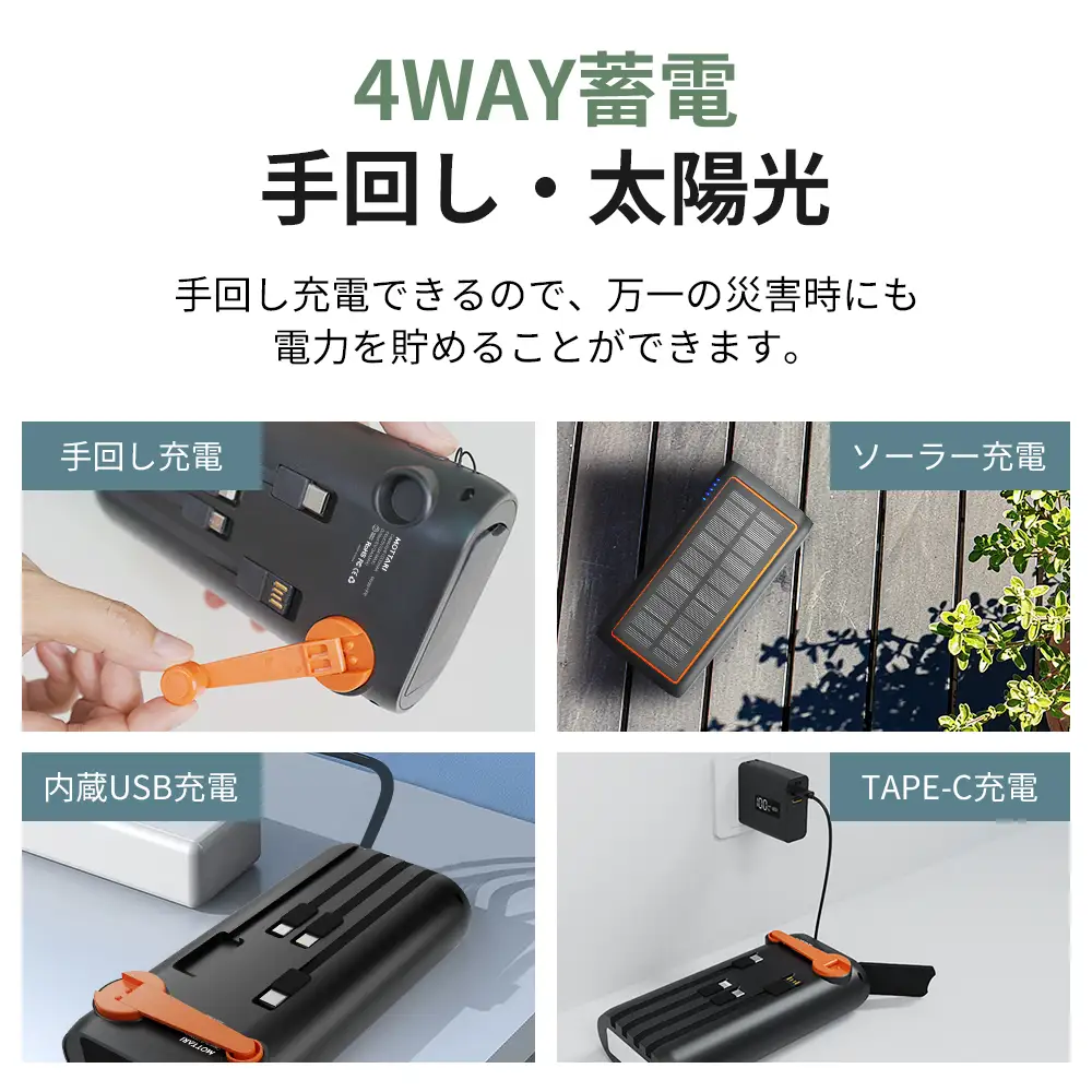 HP8-Aソーラーモバイルバッテリー　オレンジ