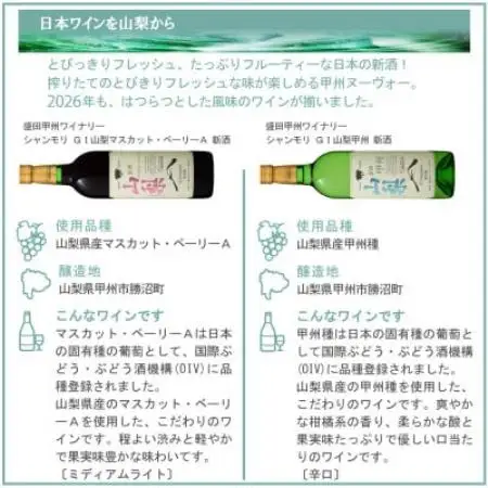 山梨の新酒 2026 飲み比べ 6本セット【配送不可地域：離島】【1661965】