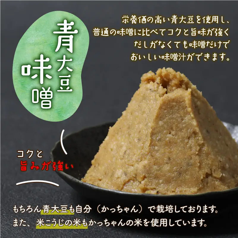 味噌 手作り青大豆みそ 2袋 季節の野菜 5～10種類