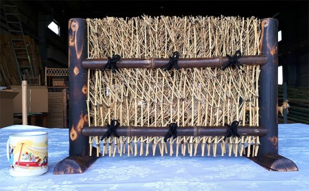 【竹工芸品】ミニ竹垣の置物 民芸品 インテリア  御簾垣