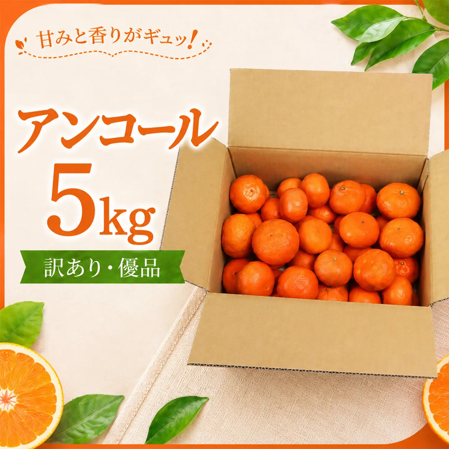 アンコール 訳あり 5kg 優品 ミカン 柑橘 2027年発送 先行予約 ／ 野菜ソムリエ石児さんの「アンコール 5kg」＜103-019＞