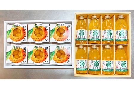 田村みかんフルーツまるごとゼリー250g×6個＆みかん果汁100％ジュース200ml×8【uot105】