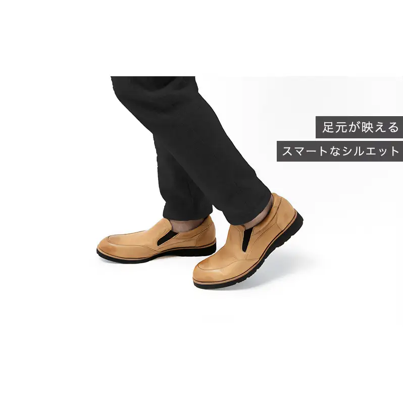レザースニーカー 鹿革全面 ライトブラウン レザースニーカー 24.5cm