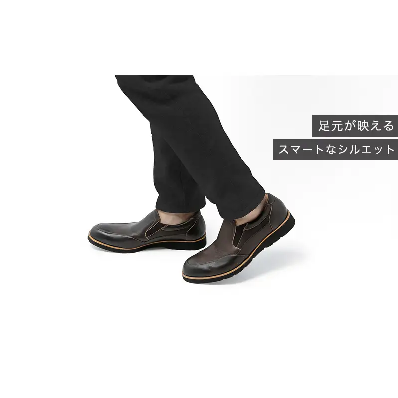 レザースニーカー 鹿革全面 ダークブラウン レザースニーカー 26.0cm