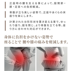 自動車シートメーカーが追求した最幸の座り心地　正座・あぐら用クッション「腰座」(色・サイズ選択)　[023M05]