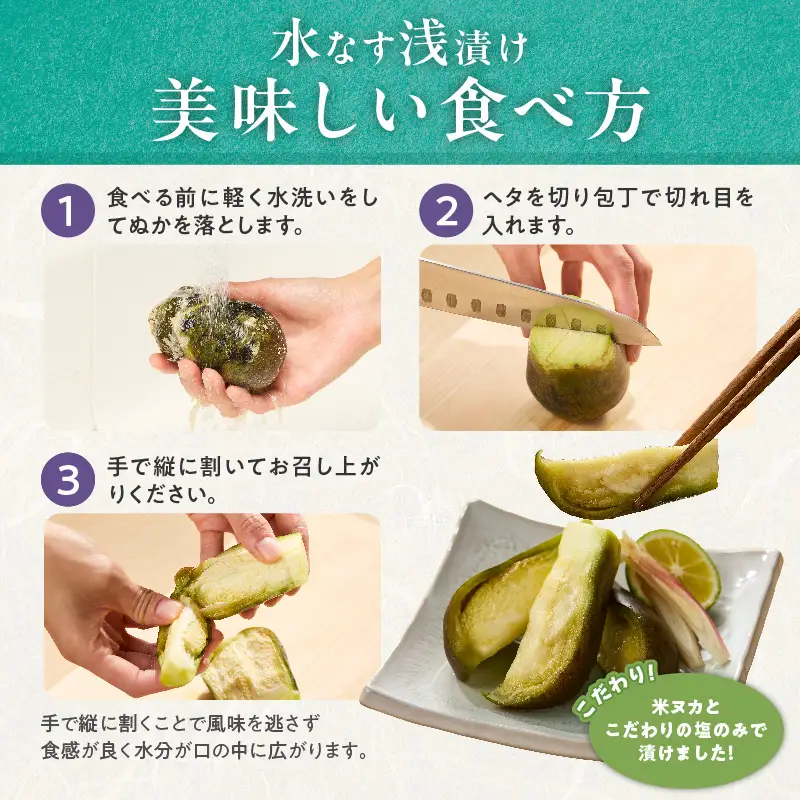 【先行予約】特選 無添加 水なす漬け 徳用水ナス セット