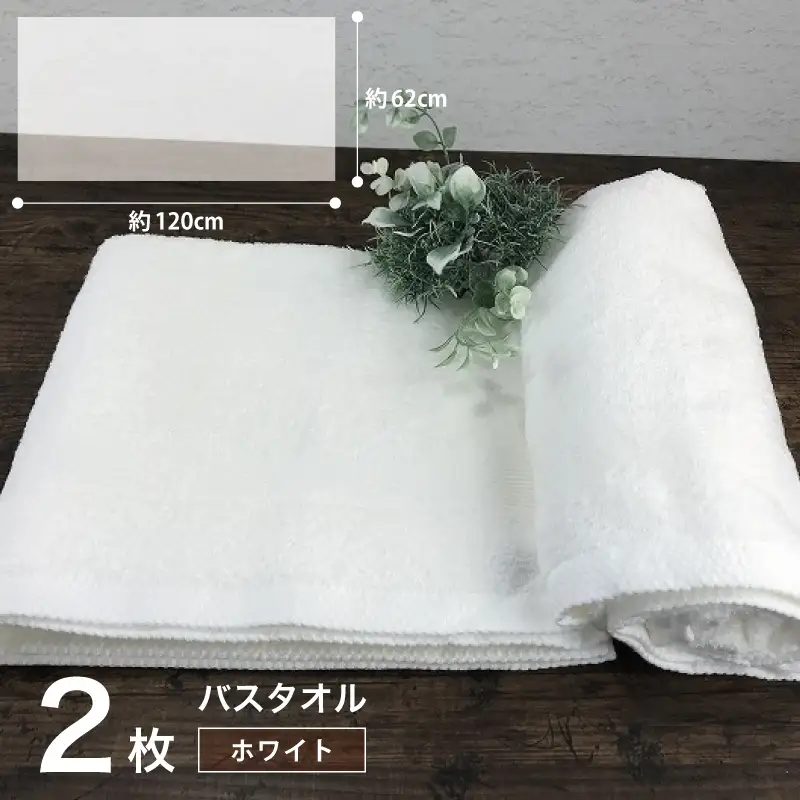 やわらかバスタオル 2枚セット（ホワイト）泉州タオル