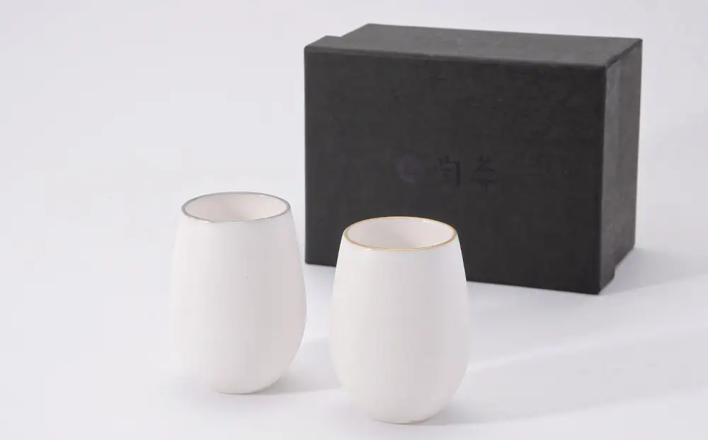 【陶あん】釉玻璃カップ 2個セット(金フチ・銀フチ)｜清水焼 コップ 食器 人気［ 京都 清水焼 京焼 陶芸 食器 人気 おすすめ カップ コップ 器 お取り寄せ 通販 送料無料 ふるさと納税 ］