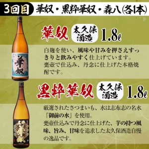 【定期便 3回】 志布志 本格 芋焼酎を飲み比べ！ (計10L以上) t0059-001