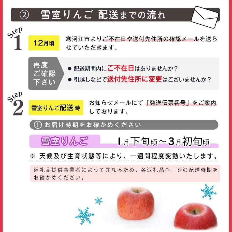 令和8年産 雪室りんご「サンふじ」 5kg サイズおまかせ 山形県産【2027年1月下旬頃から2月下旬頃発送予定】※配送不可 沖縄・離島　012-B-MM039