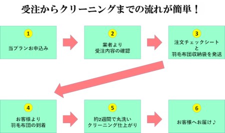 U02　羽毛布団丸洗いクリーニング　防ダニ加工付き（シングル2枚又はダブル1枚）