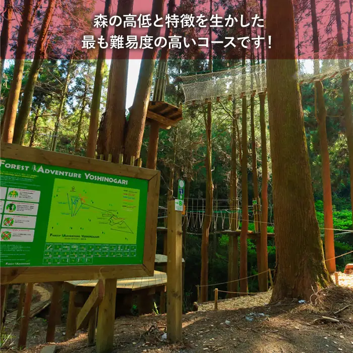 【フォレストアドベンチャー・吉野ヶ里】【ワクワク楽しい！】 アドベンチャーコース（スタンダードプラン・1名チケット） 家族 子供 大人 アクティビティ 遊ぶ 体験 旅行 日帰り [FBQ004]