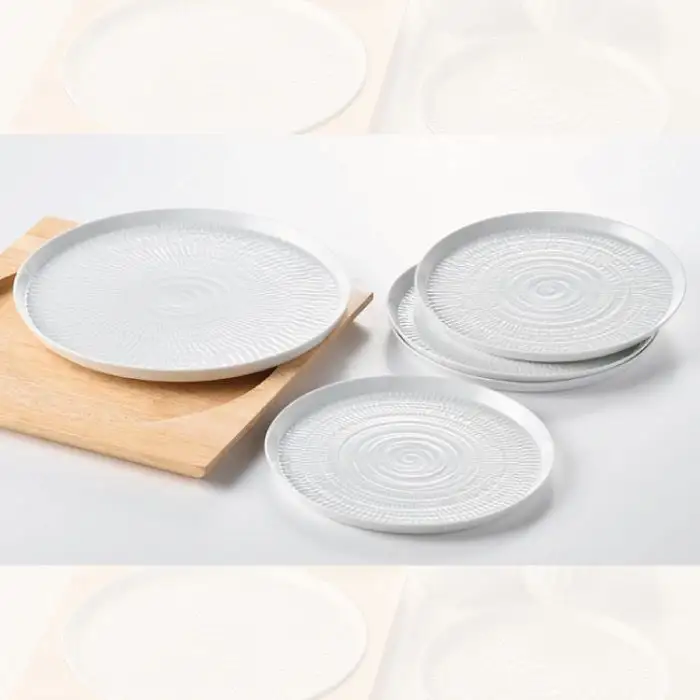 【波佐見焼】白磁手彫 飛びカンナ プレート カップ そばちょこ 含む おもてなし30点セット 食器 皿 【一真窯】 [BB11] 波佐見焼 食器