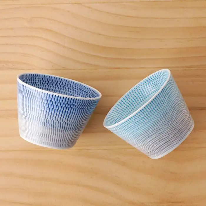 【波佐見焼】 色染流し そばちょこ 2点セット 青・水色 食器 皿 【一真陶苑】 [BB15] 波佐見焼 食器