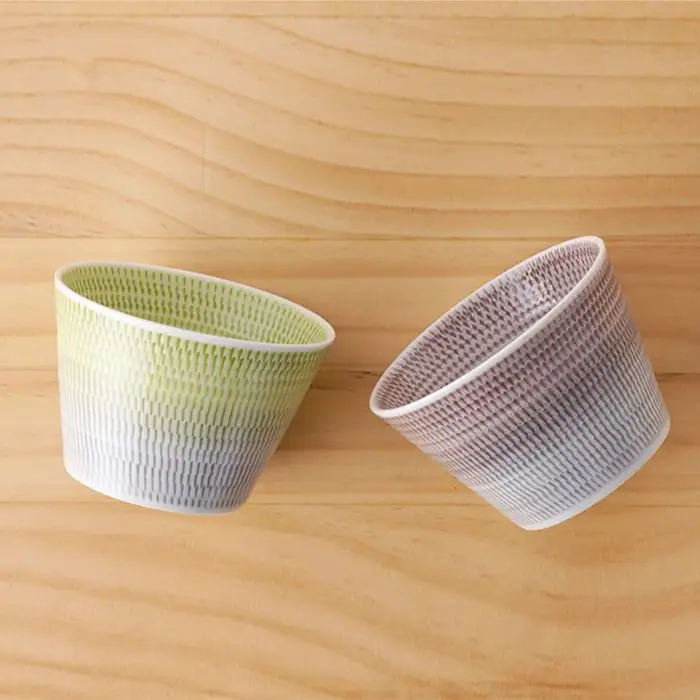【波佐見焼】 色染流し そばちょこ 2点セット 緑・ネズミ色 食器 皿 【一真陶苑】 [BB18] 波佐見焼 食器