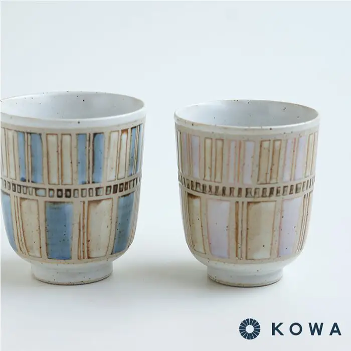 【波佐見焼】TILE ART -タイルアート- ペア 茶碗 ・ 湯呑 セット 食器 皿 【光和陶器】 [SC06]  波佐見焼