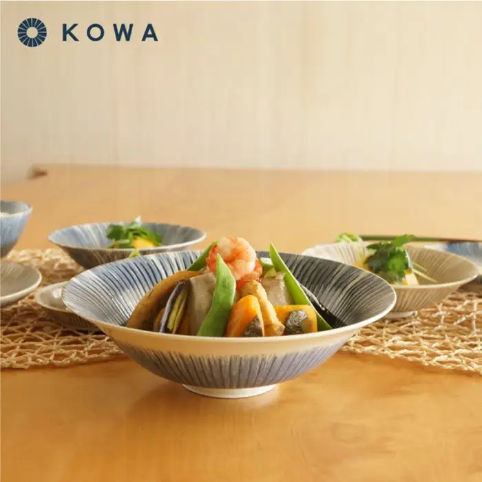 【波佐見焼】十草彫り（とくさぼり） 大鉢 ・ 小鉢 4点セット （青・茶） 食器 皿 【光和陶器】 [SC10]  波佐見焼