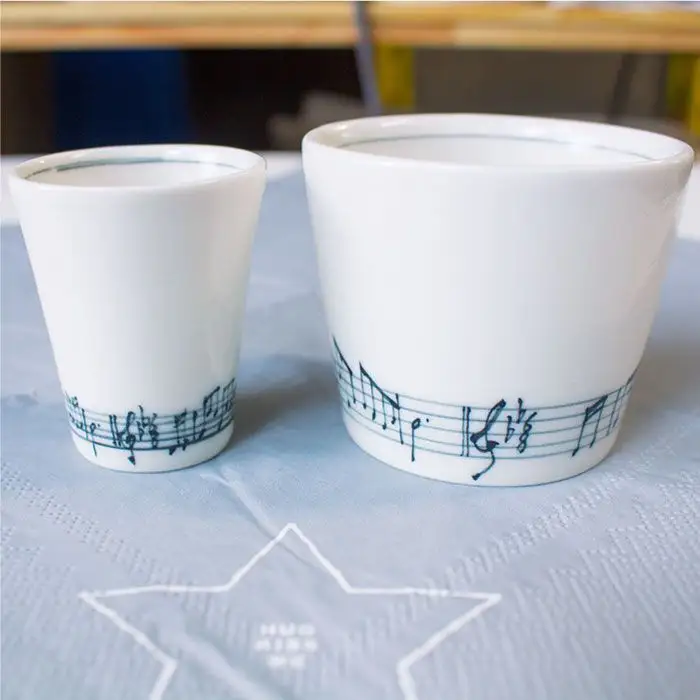 【波佐見焼】♪楽譜の器 音符の器5点セット♪ 小皿 大皿 そばちょこ 小鉢 カップ 食器 皿 【器工房den】 [WA04] 波佐見焼