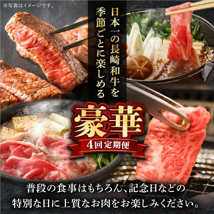 【全4回】【内閣総理大臣賞受賞！】長崎和牛 毎月お届けセット ( 希少部位アリ ) 500g×4回 [YA19]  肉 牛肉 ロース サーロイン ステーキ サーロインステーキ すき焼き しゃぶしゃぶ 焼肉 定期便