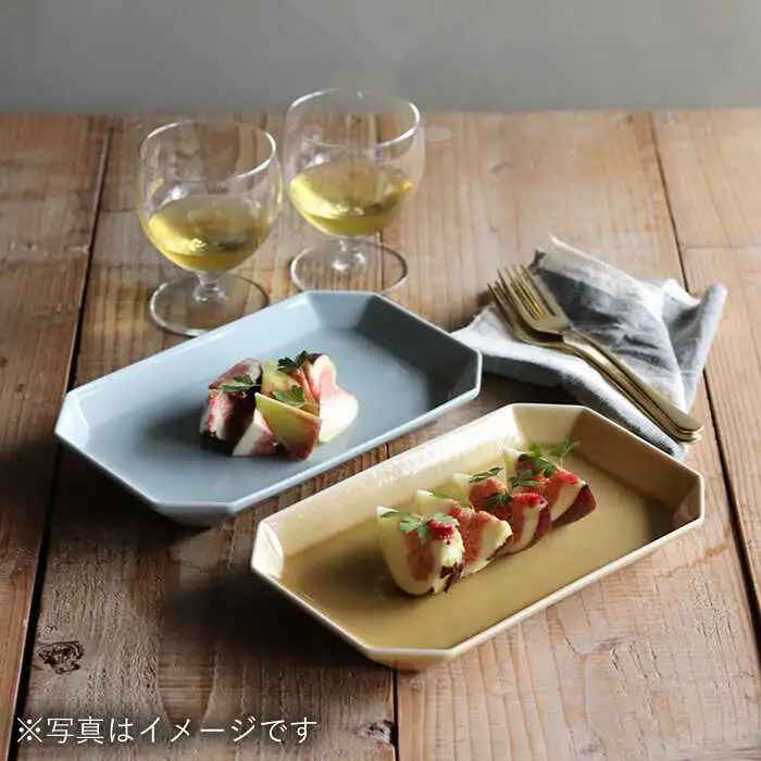 【波佐見焼】八角 プレート L グレー2枚セット 皿 食器 プレート 【和山】 [WB69]  波佐見焼