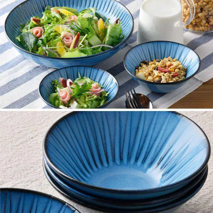 【波佐見焼】大人気しのぎシリーズ！蒼鎬（あおしのぎ）盛鉢セット 取り皿 食器 ボウル 【利左エ門窯】 [QB03]  波佐見焼