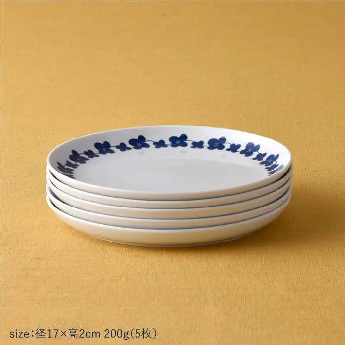 【波佐見焼】シュエット プレート 小 ハナミズキ5枚セット 食器 皿 【福田陶器店】 [PA169]  波佐見焼