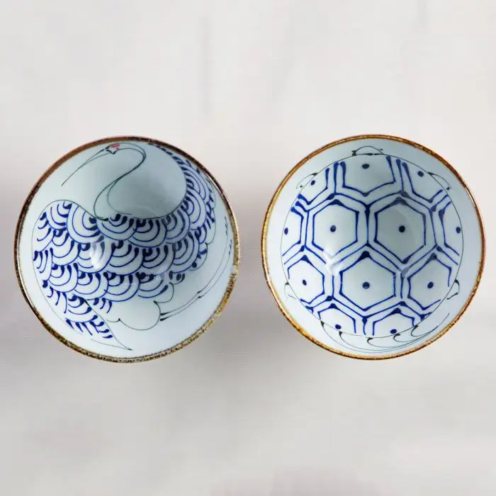 【波佐見焼】kotohogi くらわんか碗 茶碗 鶴亀 セット 食器 皿 【西海陶器】 [OA108] 波佐見焼